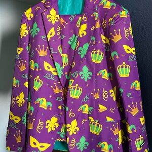Suitmeister Mardi Gras Suit Jacket and matching pants. Size large